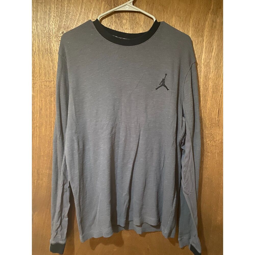 Jordan Gray Long Sleeve Thermal Tee Shirt Men's XL